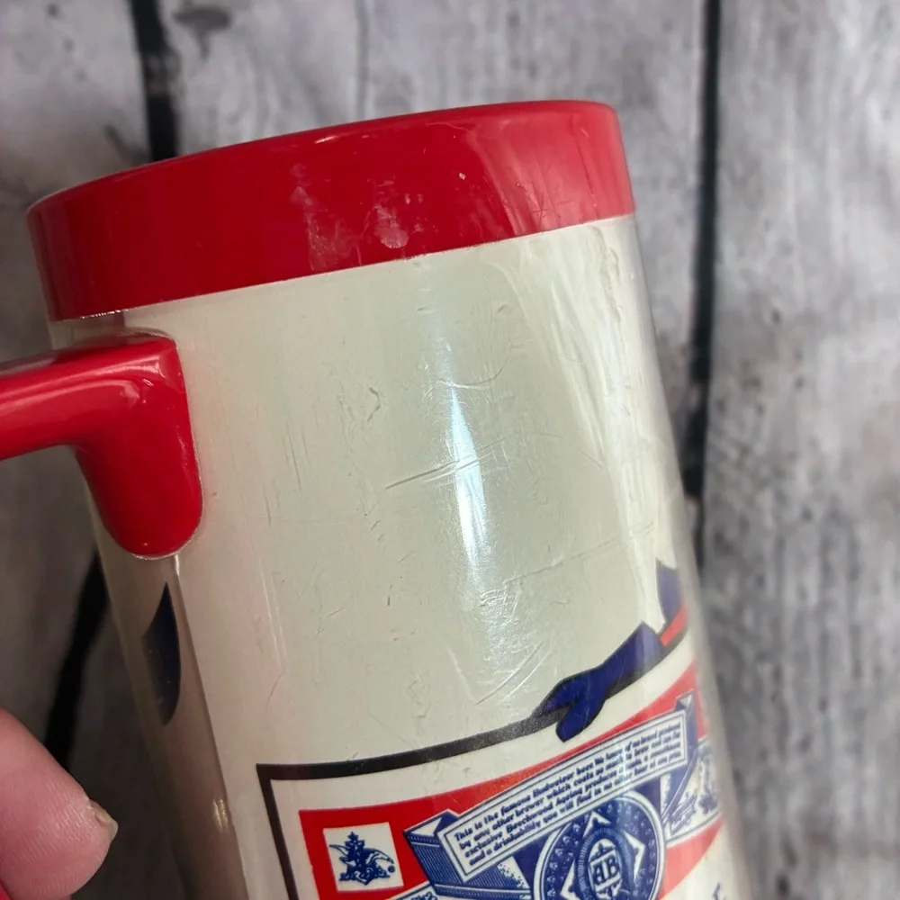5/$20 Vintage Budweiser Bud Man Plastic Thermo Serve Beer Mug‎ Stein USA - Rare